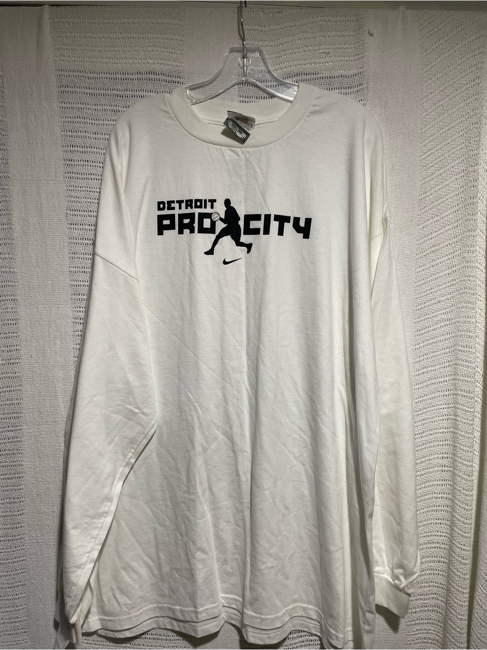 Nike Team Detroit Pro City Men's Big & Tall 3XL White Long Sleeve Graphic Tee